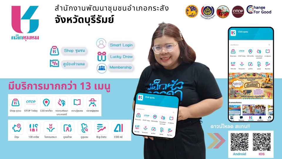 CDD KRASANG : GROWTH TEAM KRASANG          พช.กระสัง ขับเคลื่อนการพัฒนาชุมชนสู่โลกดิจิทัลด้วย “Click ชุมชน”